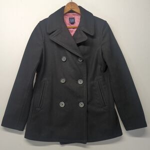 Gap Women's Heavyweight Wool Double Breasted Jacket Black XS READ